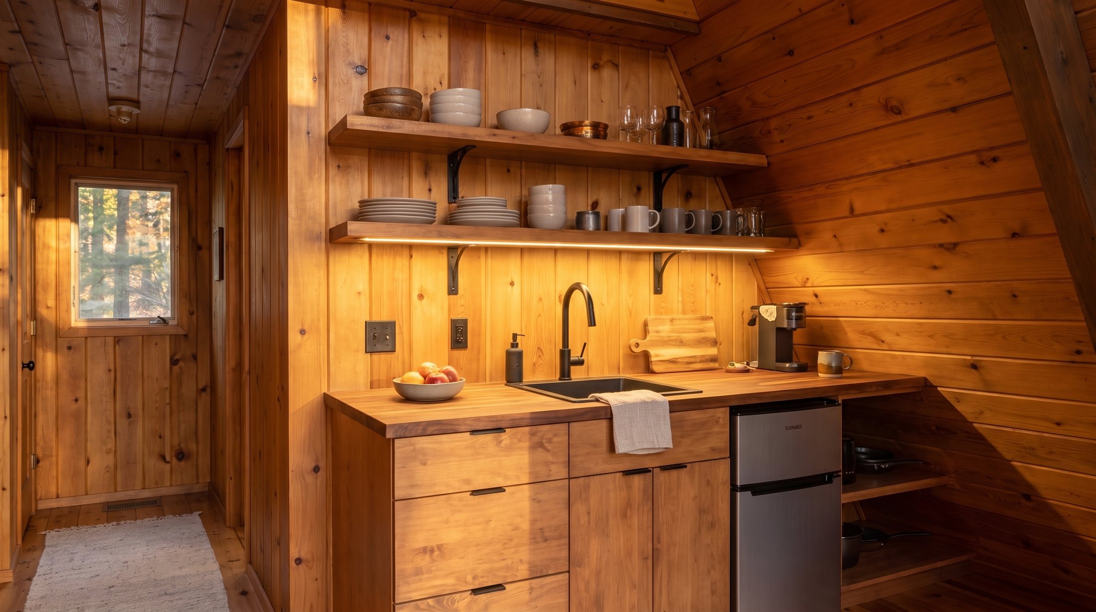 Kitchenette at the back of the great room